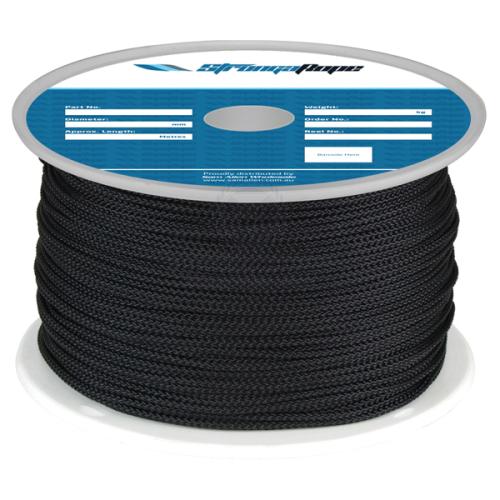 8 PLAIT POLYESTER 6MM X 250M BLACK