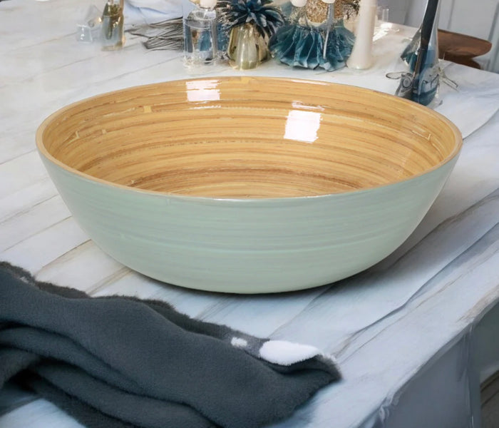 Bamboo Classic Serving Bowl (Caramel, Red, Dark Green)