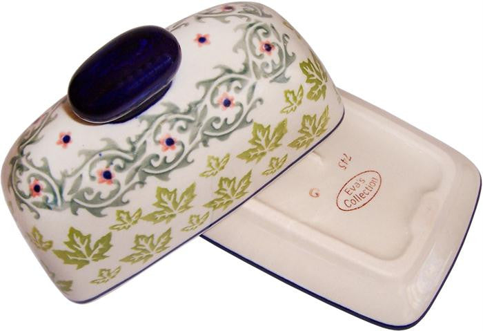 Boleslawiec Polish Pottery UNIKAT American Style Butter Dish "Vermont"