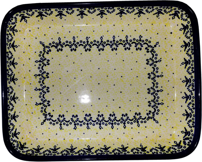 Boleslawiec Polish Pottery UNIKAT Small Lasagna Baker "Lace"