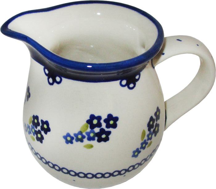 Boleslawiec Polish Pottery UNIKAT Small Pitcher Water Jug "Forget Me Not"