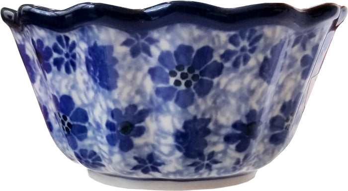 Boleslawiec Polish Pottery UNIKAT Small Scalloped Bowl 1976