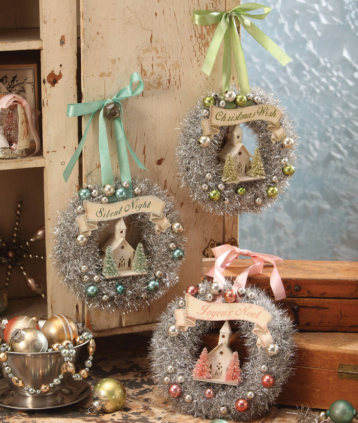 Christmas Wish Tinsel Wreath Ornament