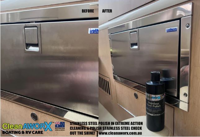 Cleanaworx Stainless Steel Polish with Wax Protection 500ML - Bosuns Boat