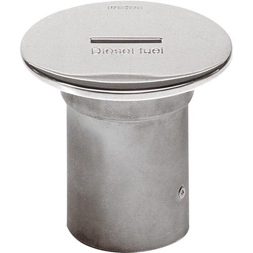 Deck Filler - Diesel Fuel - 51mm - Stainless Steel with Slotted Cap - Bosuns Boat
