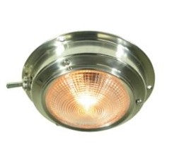 DOME LIGHT RED WHITE STAINLESS STEEL 165MM - Bosuns Boat