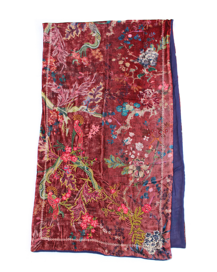 Enchanted Garden Velvet Scarf (4 Colors)