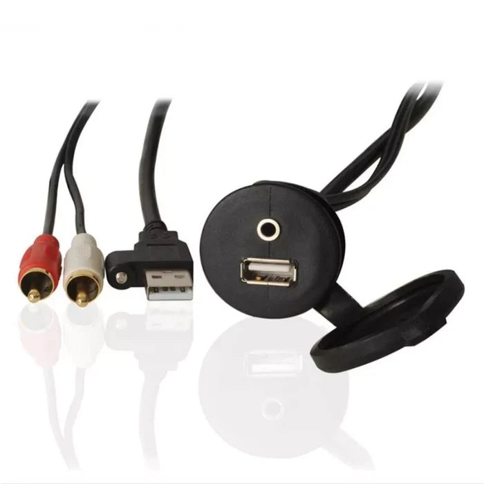 Fusion® Panel Mount USB/3.5 mm AUX Connector
