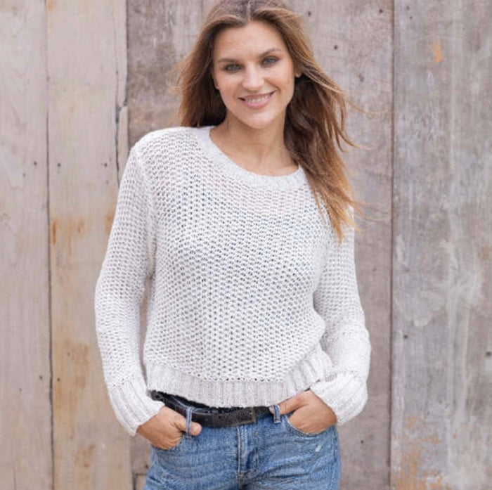 Maura Crop Chunky Cotton Sweater (Last One Small/Medium)