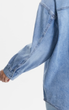 Oversized Denim Shirt Jacket, Light Denim Wash