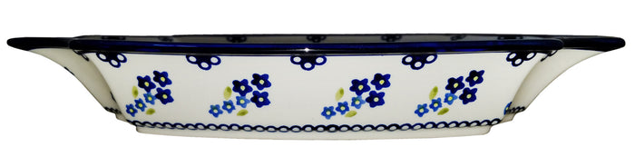 Polish Pottery Large Fancy Platter "Forget Me Not"