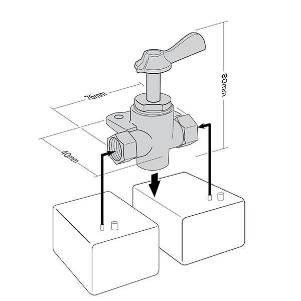 Relaxn 3 Way Fuel Valve 1/4" NPT (F)
