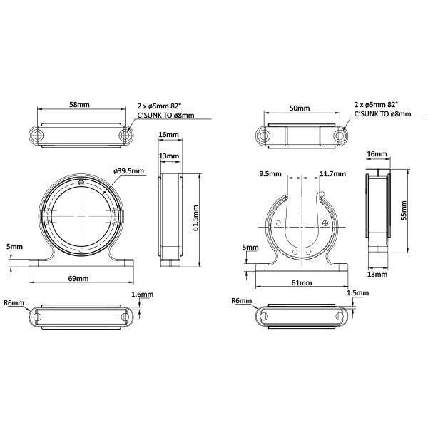 Relaxn Rod Holder Hanger - Stainless Steel