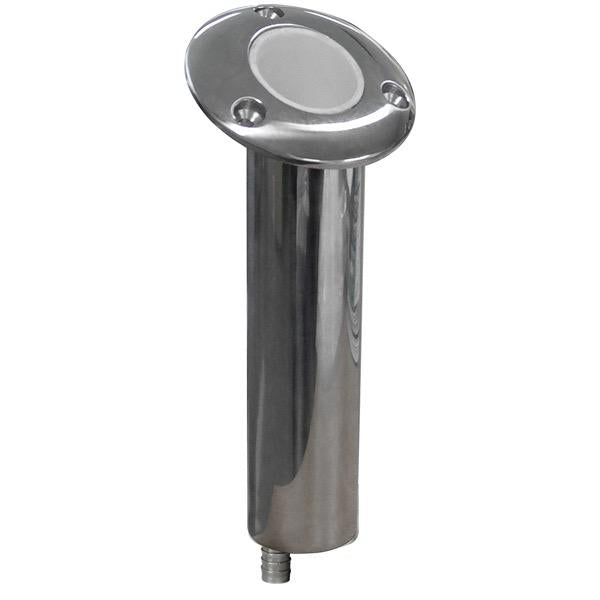 Relaxn Round Head Flush Mount HD Stainless Steel Rod Holder w/ Drain - Bosuns Boat