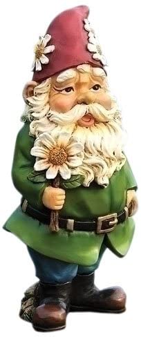 Roman Joseph Studios Gnome w/ Daisy Statue 12"H #65900 Free Shipping