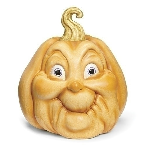 Roman Pumpkin with Happy Face 12"H