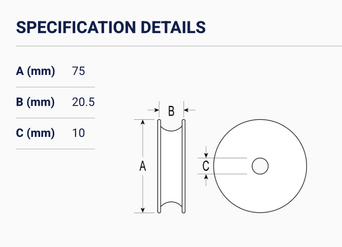 Ronstan Series 75 Roller Bearing Sheave RF78000