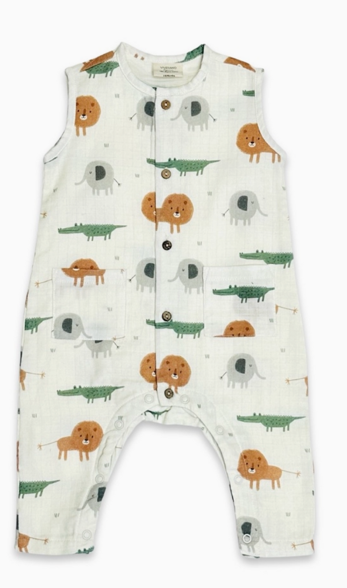 Savannah Sleeveless Button Baby Jumpsuit
