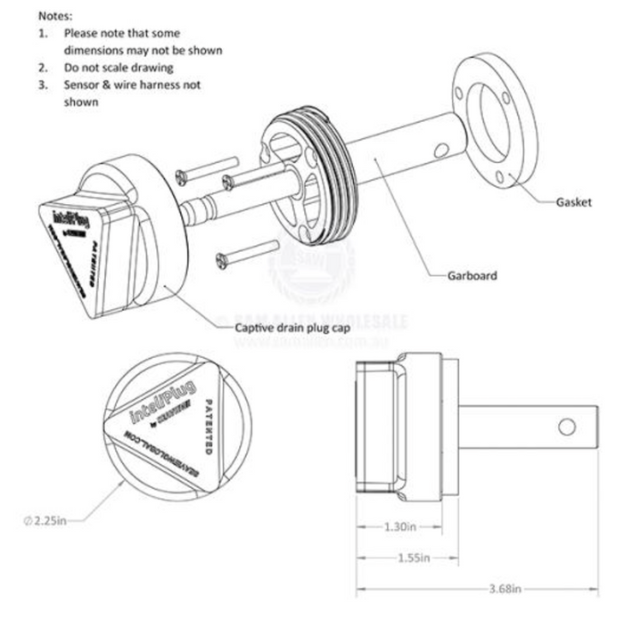 SEAVIEW INTELIPLUG PRO CAPTIVE DRAIN PLUG 970923 - Bosuns Boat