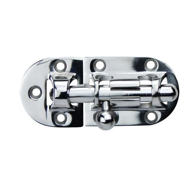 Stainless Steel Barrel Bolt Anti-Rattle w/ 90° Striker Plate - Bosuns Boat
