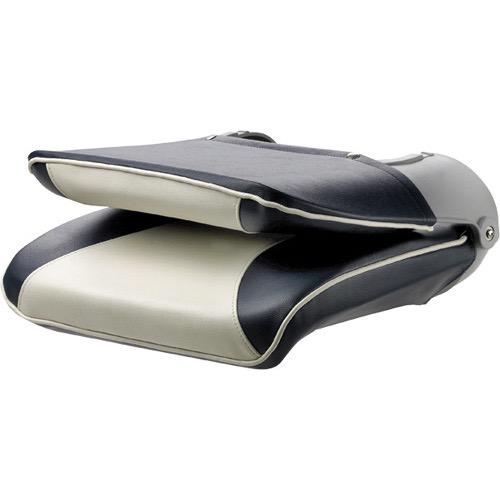Vetus CREW Deluxe Lightweight Folding Boat Seat – White with Dark Blue Insert (CHCBWB) - Bosuns Boat