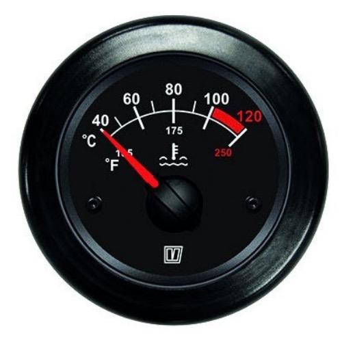 Vetus TEMP Engine Temperature Gauge — 12/24V, 40–120°C (Black, White & Cream) - Bosuns Boat