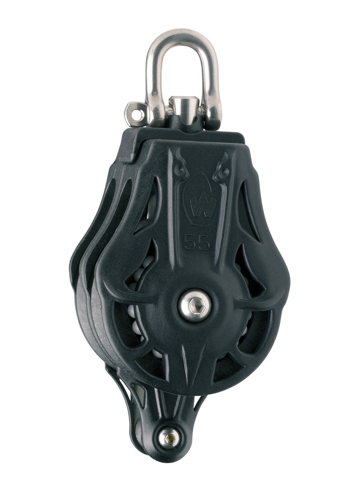 Wichard 75206 Ball bearing blocks / sheave 70 / double / with swivel head and becket - bosunsboat