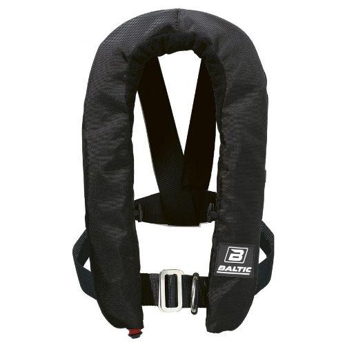 Winner 150 Zip - Manual Inflatable Lifejacket with Harness - Black - Bosuns Boat