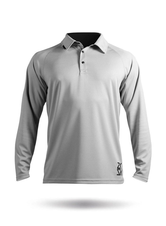 Zhik Mens Long Sleeve dry Polo-ASH-XS