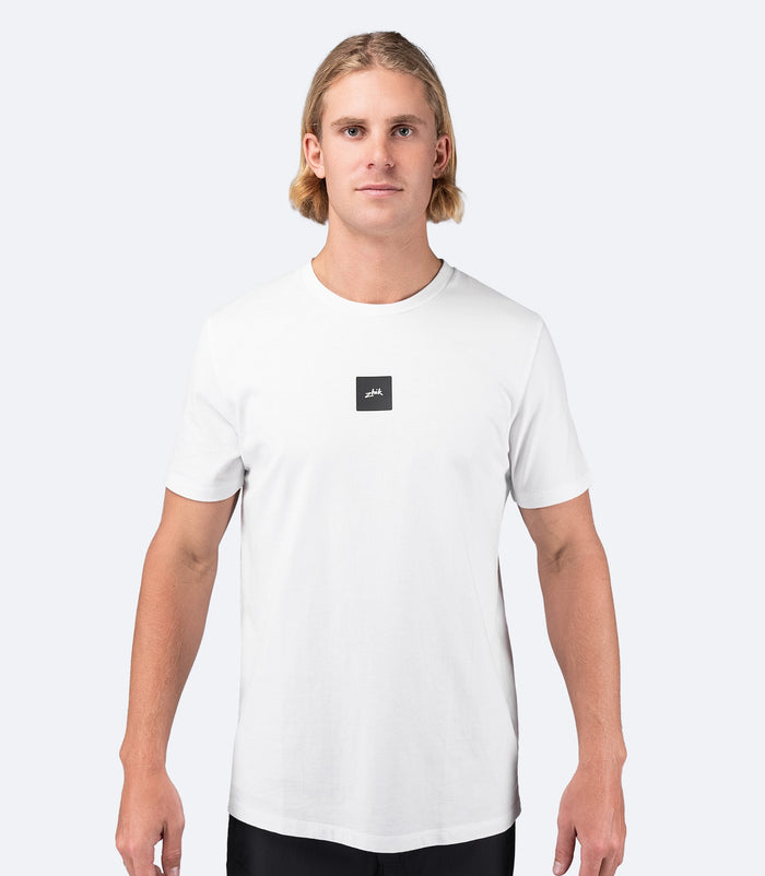 Zhik Mens Zhik Block Logo Cotton T-Shirt - White - Bosuns Boat