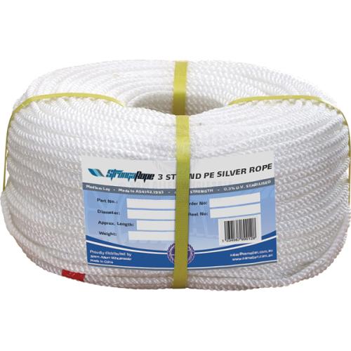 8MM X 330MTR PE SILVER ROPE COIL