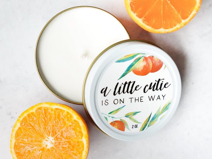 A Little Cutie is on the way - Candle Favor - Little Flower Soap Co