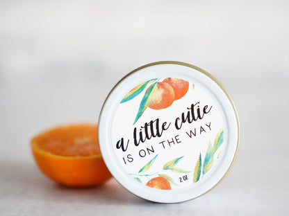 A Little Cutie is on the way - Candle Favor - Little Flower Soap Co