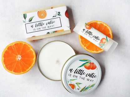 A Little Cutie is on the way - Candle Favor - Little Flower Soap Co