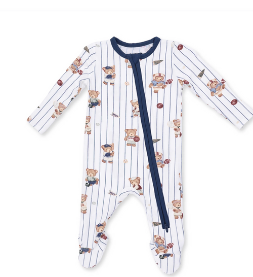 Angel Dear Mixed Sports Bears 2-Way Zipper Footie