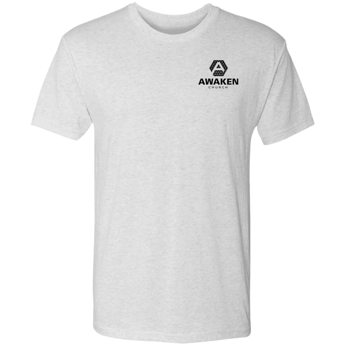 Triblend T-Shirt - Awaken Black Logo / Heather White / S