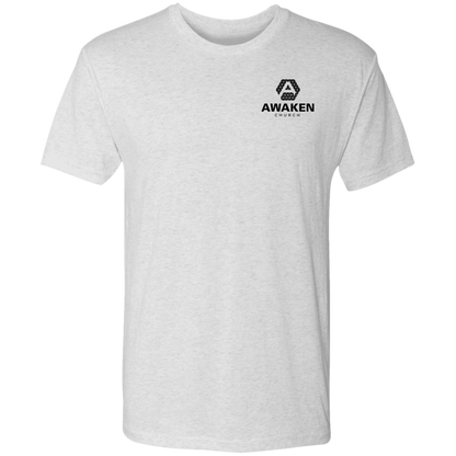 Triblend T-Shirt - Awaken Black Logo / Heather White / S