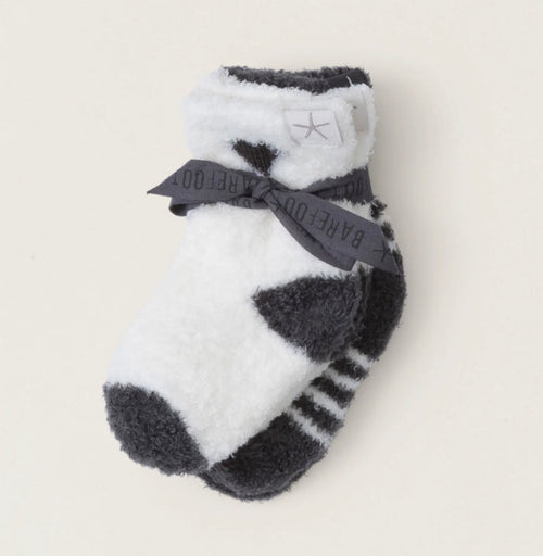 Barefoot Dreams CozyChic Baby Heart Socks, 2 pack (Carbon)