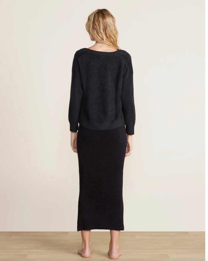 Barefoot Dreams CozyChic Lite Diamond Pointelle Cardigan, Black (LAST ONE, L)