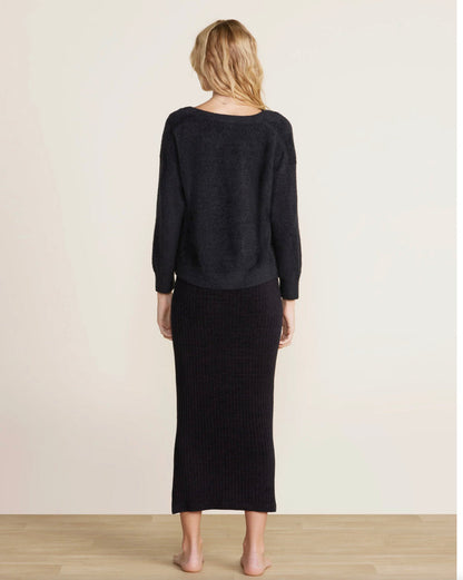 Barefoot Dreams CozyChic Lite Diamond Pointelle Cardigan, Black (LAST ONE, L)