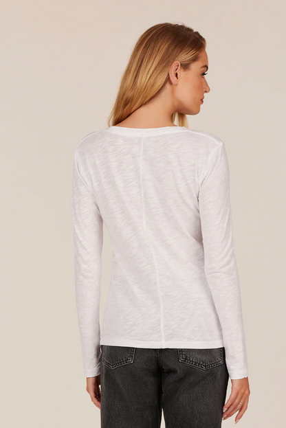 Basic Long Sleeve Crewneck Tee, White