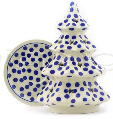 Boleslawiec Polish Pottery Christmas Tree Candle Holder