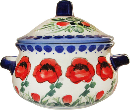 Boleslawiec Polish Pottery Stoneware UNIKAT Container or Baker "Poppy Field"