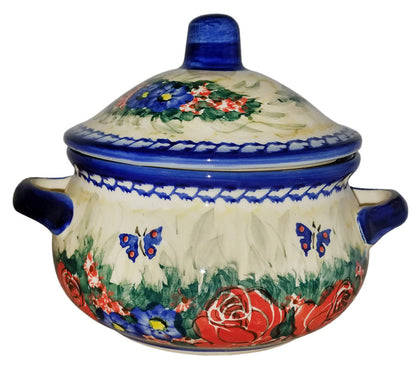 Boleslawiec Polish Pottery Stoneware UNIKAT Container or Baker "Wild Roses"