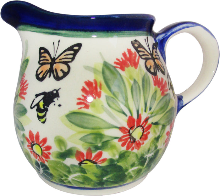 Boleslawiec Polish Pottery Stoneware UNIKAT Creamer Milk Jug "Spring"