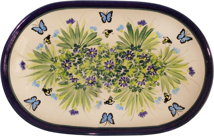 Boleslawiec Polish Pottery UNIKAT 11" long Serving Platter "Serenity"