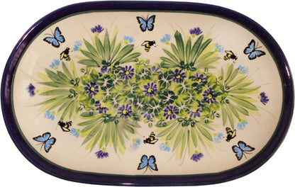 Boleslawiec Polish Pottery UNIKAT 11" long Serving Platter "Serenity"