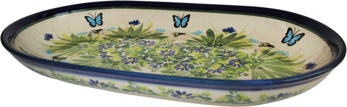 Boleslawiec Polish Pottery UNIKAT 11" long Serving Platter "Serenity"