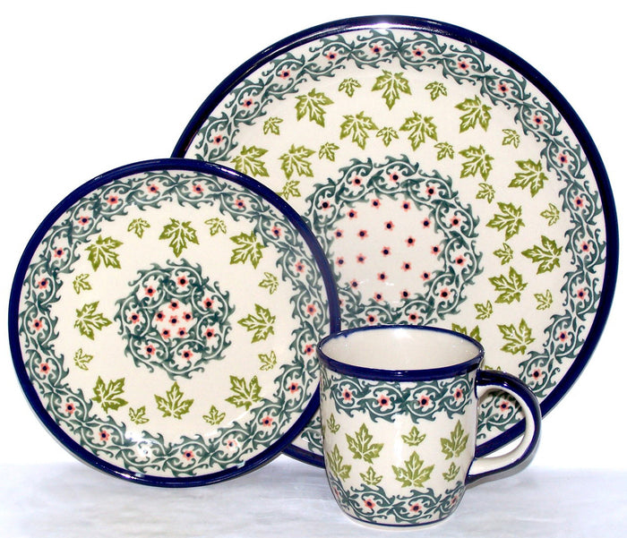 Boleslawiec Polish Pottery UNIKAT 3 Pcs Place Setting "Vermont"