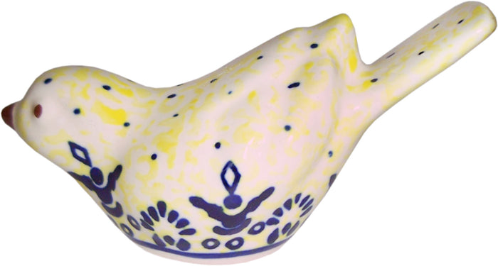 Boleslawiec Polish Pottery UNIKAT Bird Statuette "Lace"